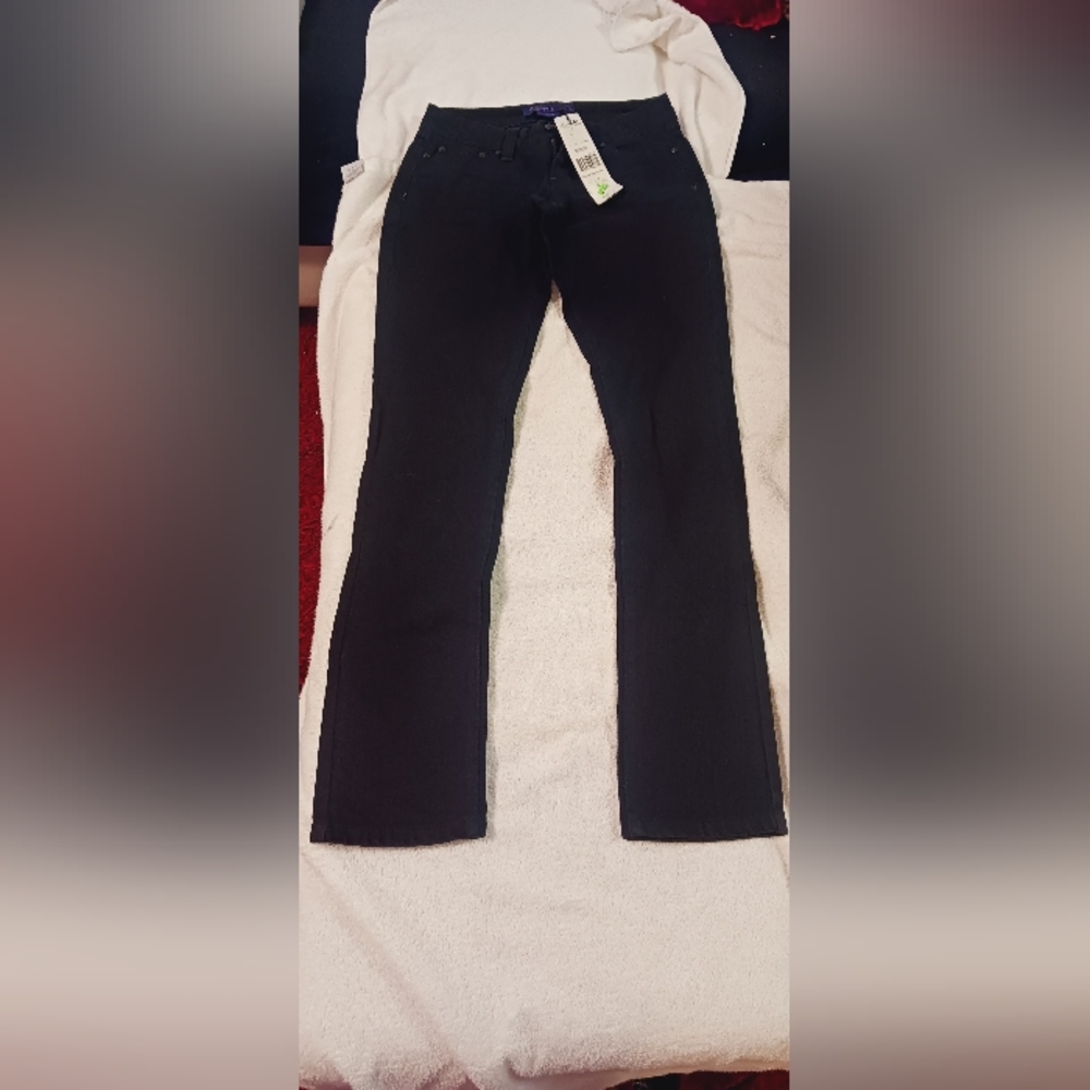 Miley Cyrus Max Azria Black Ebony Skinny Denim Jeans‎ Size 7 Black With Tags